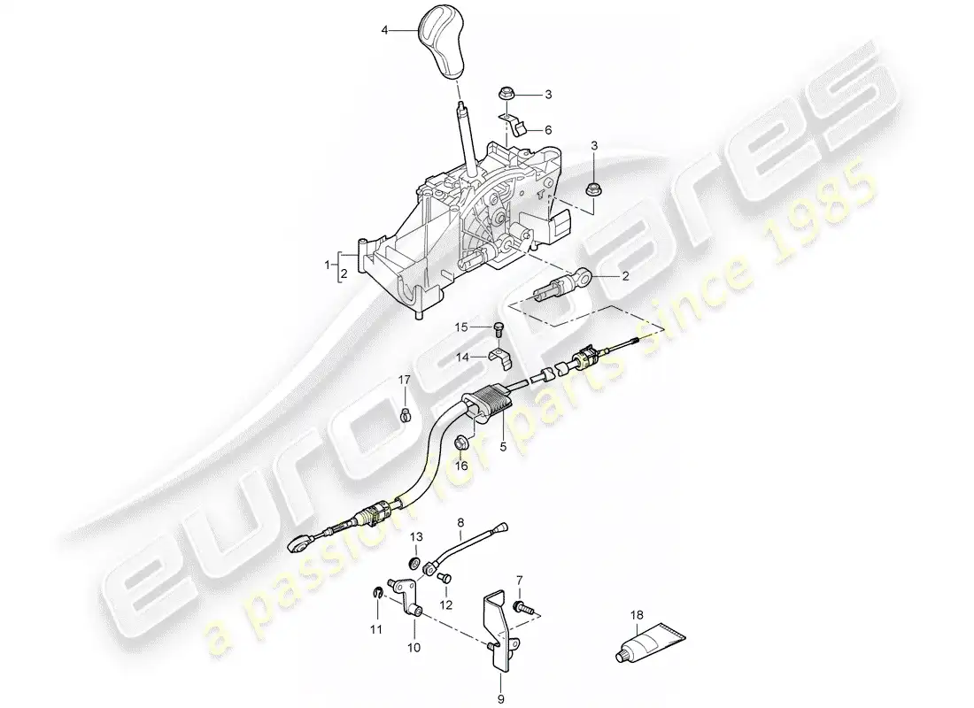 porsche 2006 (987 cayman) selector lever parts diagram