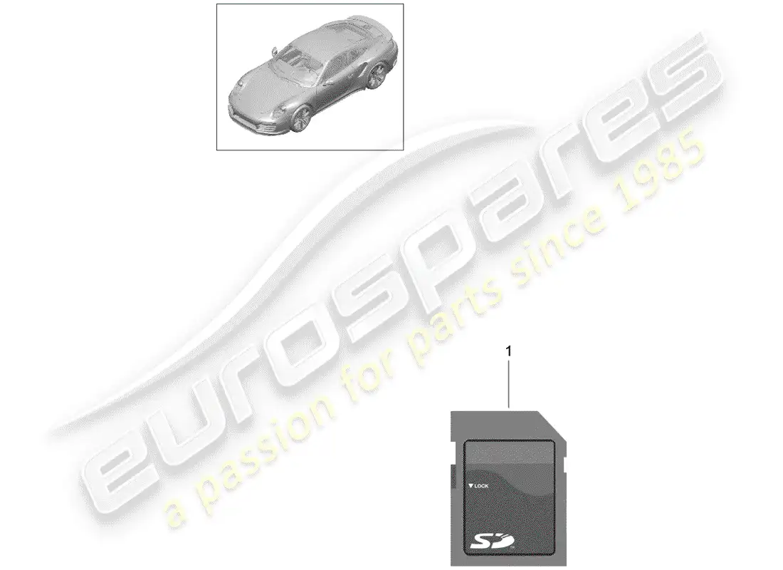 porsche 2014 (991-1 turbo) sd card parts diagram