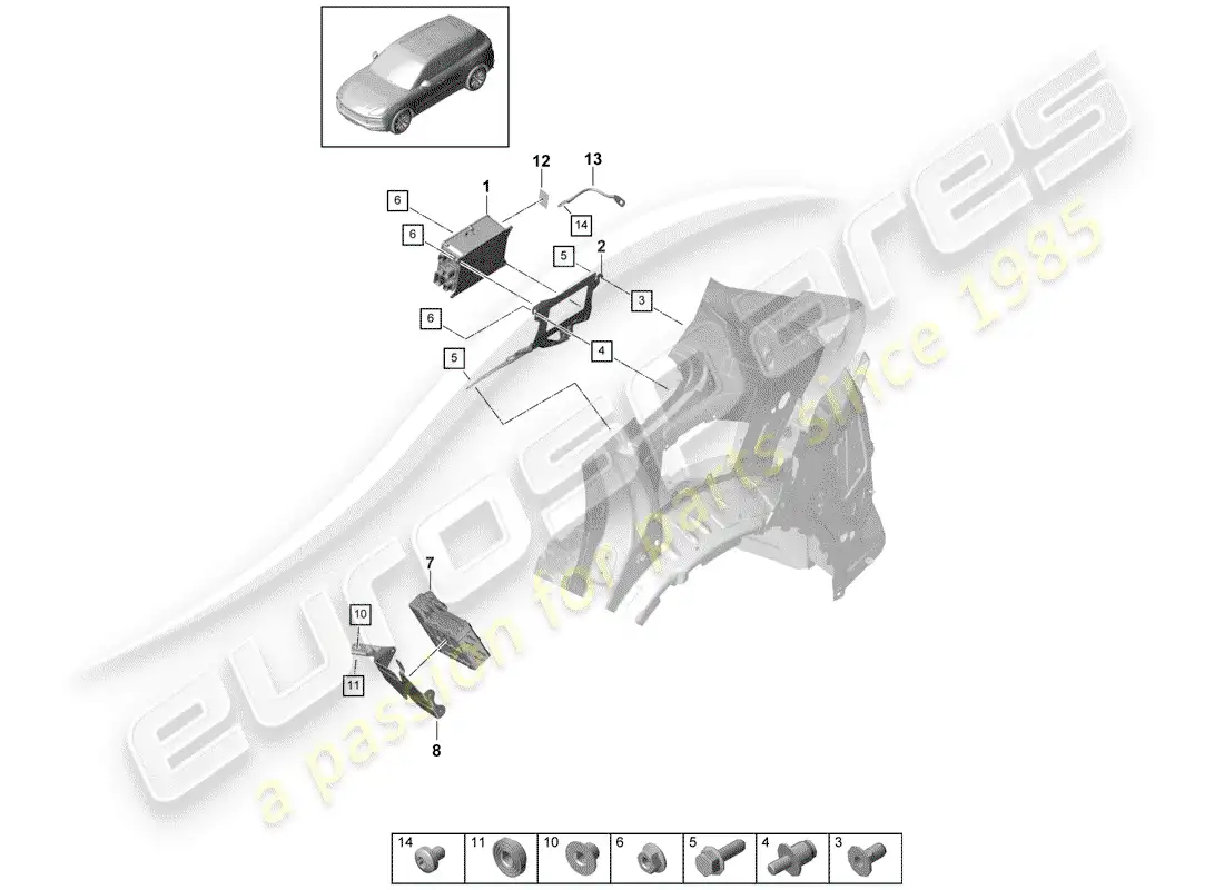 porsche 2020 (cayenne e3 9ya/9yb) charger for high-voltage part diagram