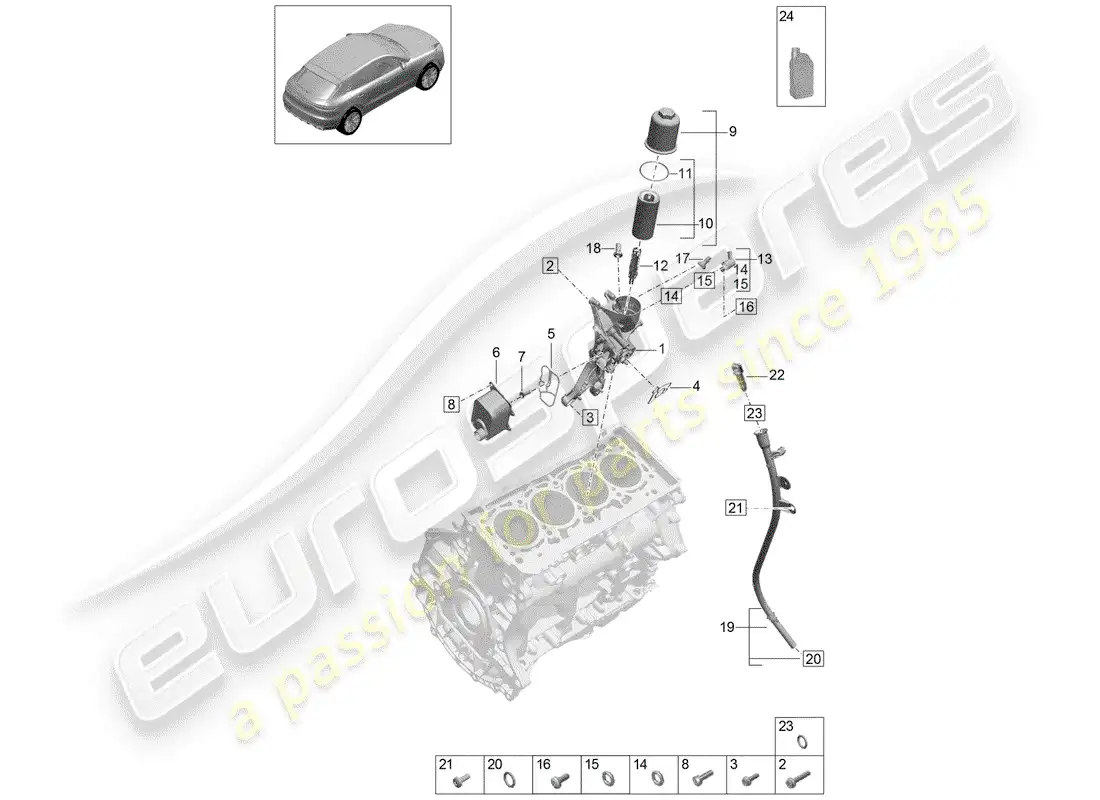 porsche 2020 (macan) oil filter part diagram