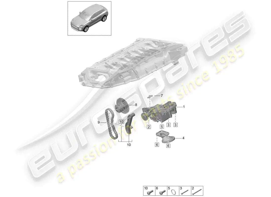 porsche 2019 (macan) oil pump parts diagram