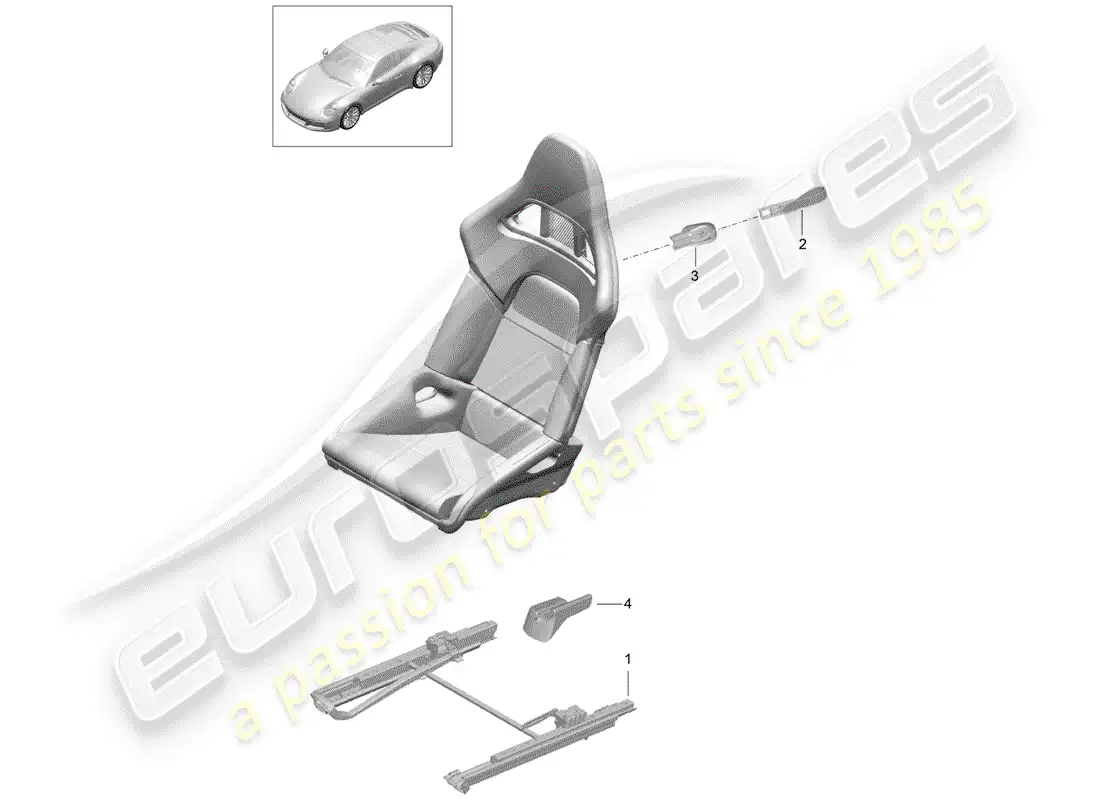 porsche 2017 (991-2) seat parts diagram