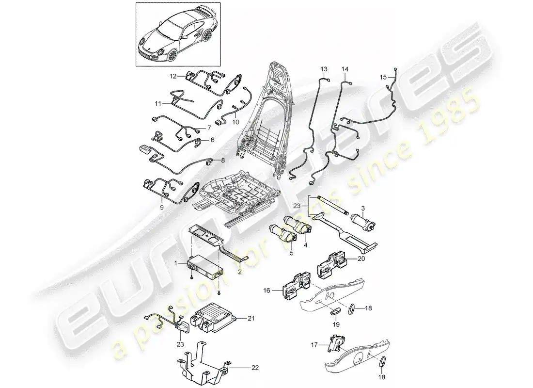porsche 2013 (997-2 turbo / gt2 rs) wiring harnesses parts diagram