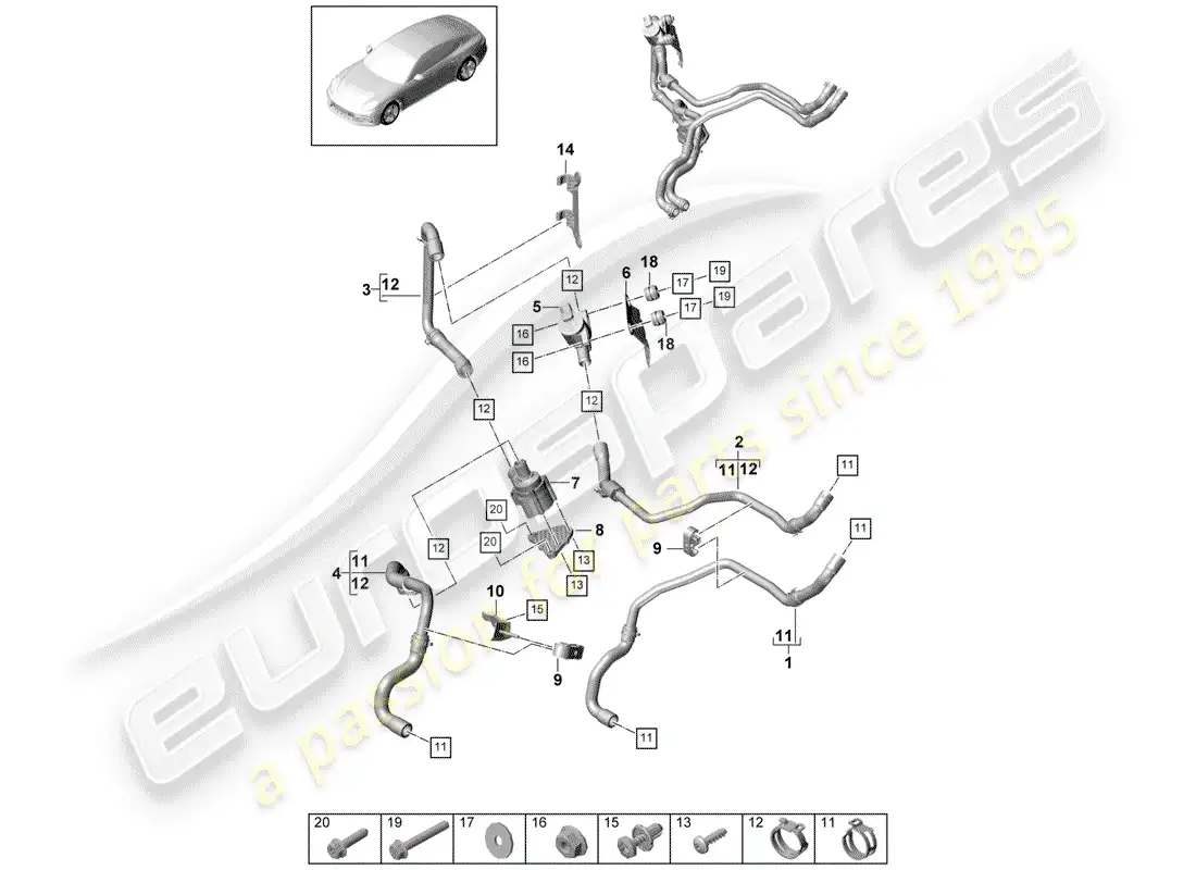 porsche 2017 (panamera 971-1) heater parts diagram