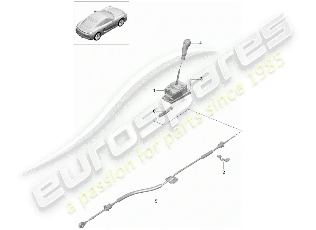 porsche 2016 (981 cayman) selector lever parts diagram