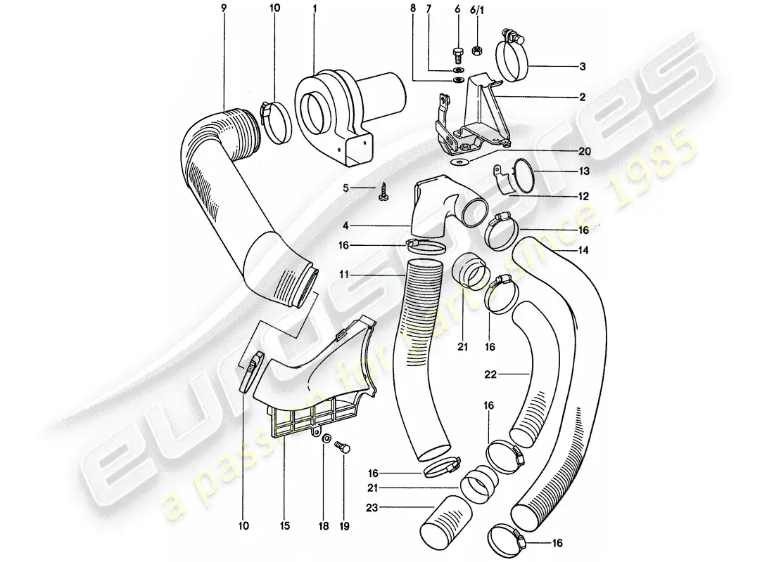 porsche 1974 (911) additional blower - d - mj 1975>> parts diagram