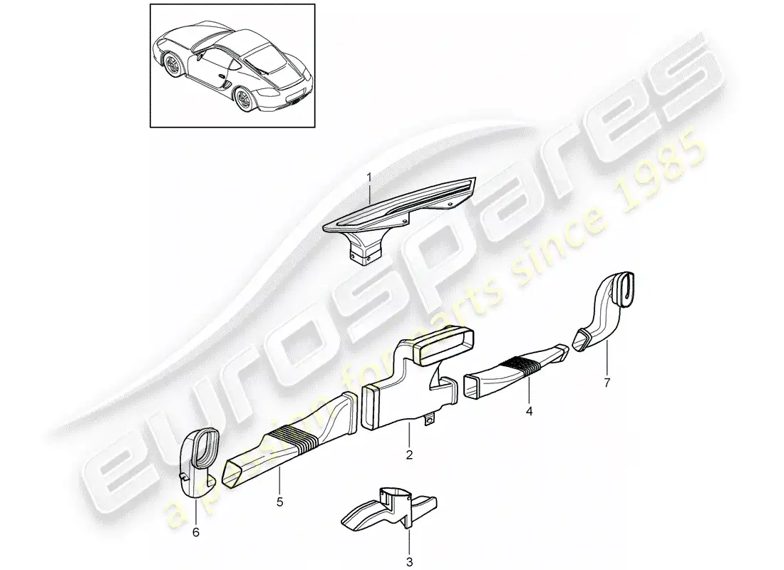 porsche 2012 (987 cayman) heater parts diagram