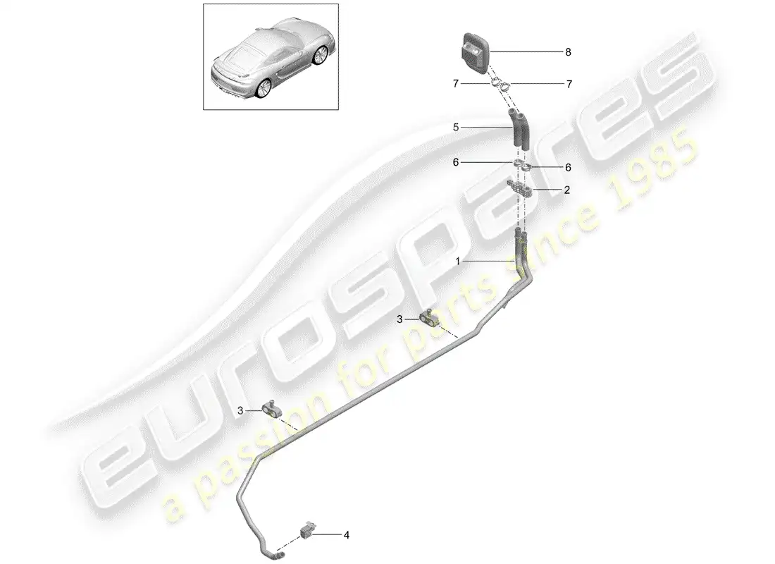 porsche 2016 (981 cayman gt4) heater part diagram