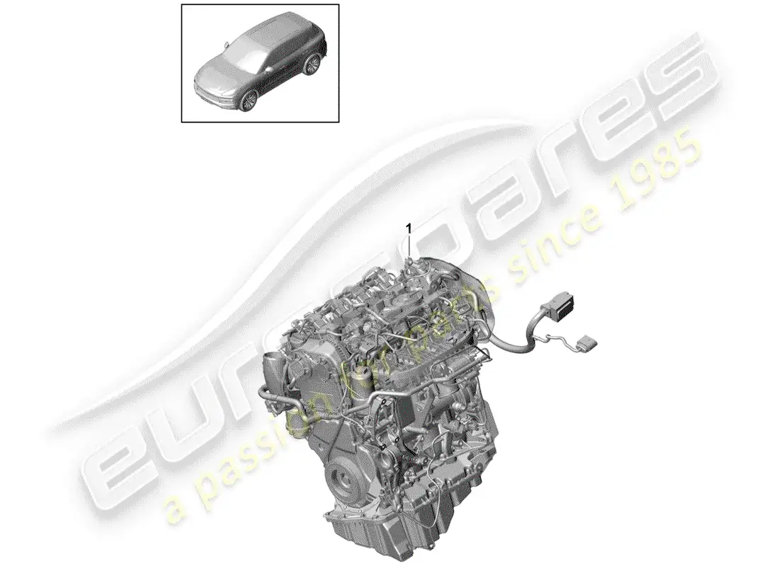 porsche 2019 (cayenne e3 9ya/9yb) replacement engine parts diagram