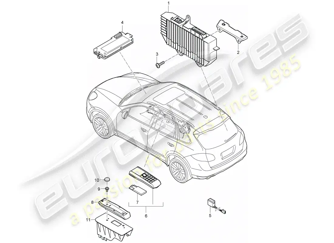porsche 2014 (cayenne e2 92a) amplifier parts diagram