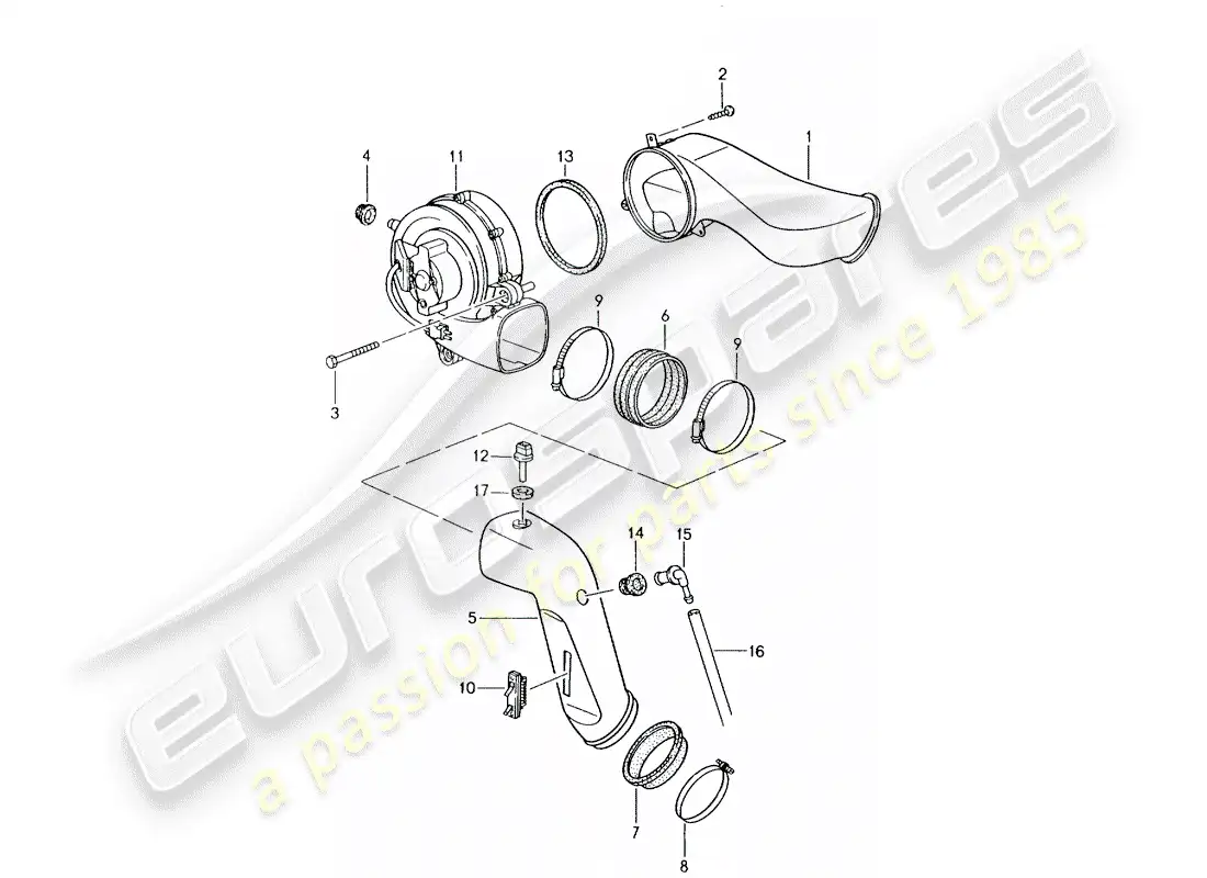 porsche 1994 (964) additional blower parts diagram