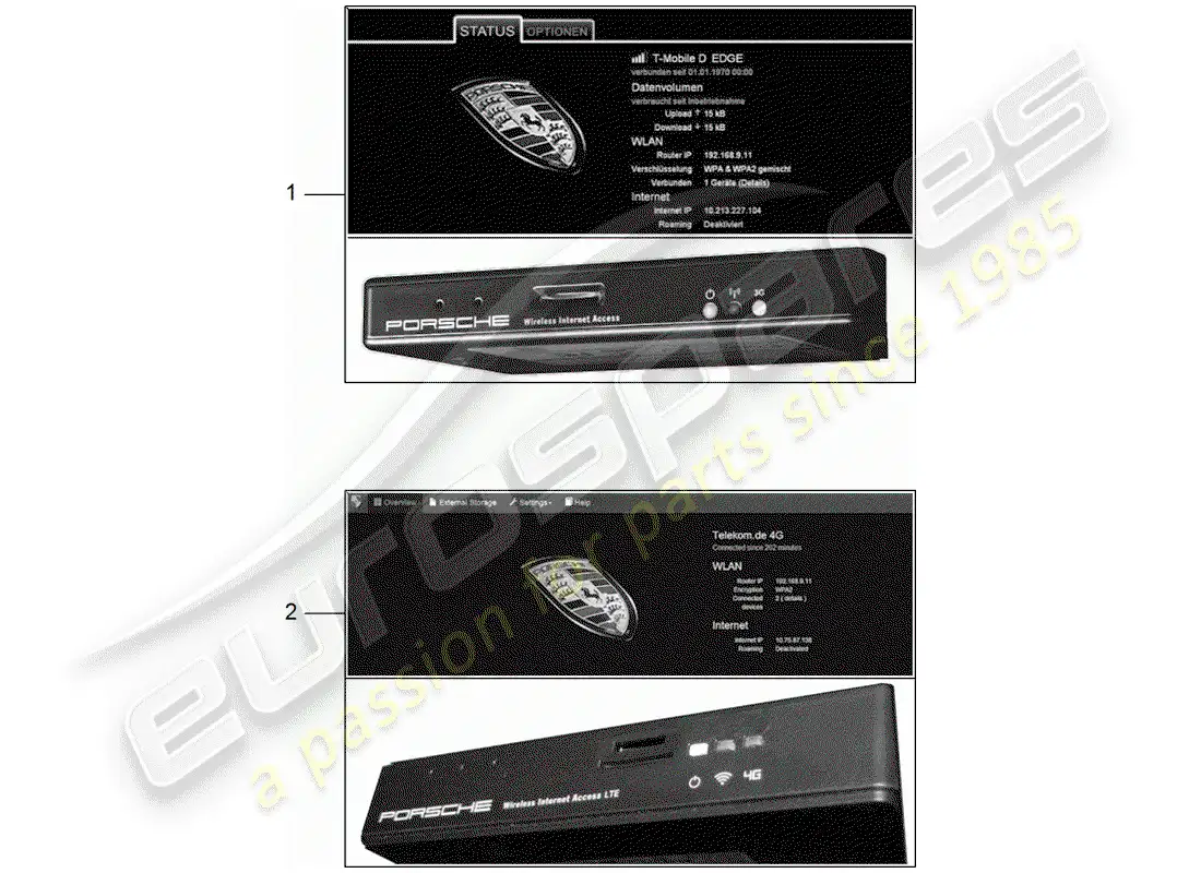 porsche 2016 (tequipment cayenne) control unit for internet parts diagram