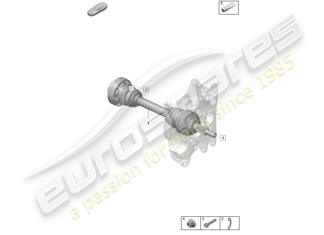porsche 2021 (992-1 gt3/rs/st) drive shaft part diagram