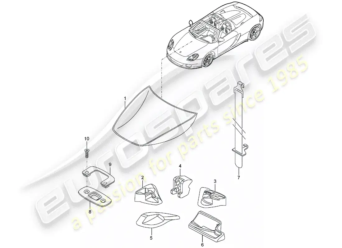 porsche 2004 (carrera gt) boot lining parts diagram