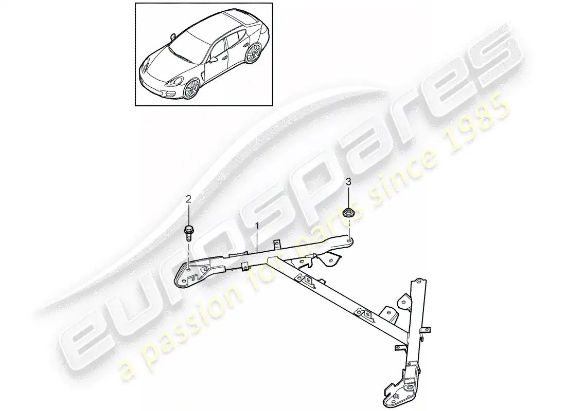 porsche 2014 (panamera 970) dome strut parts diagram