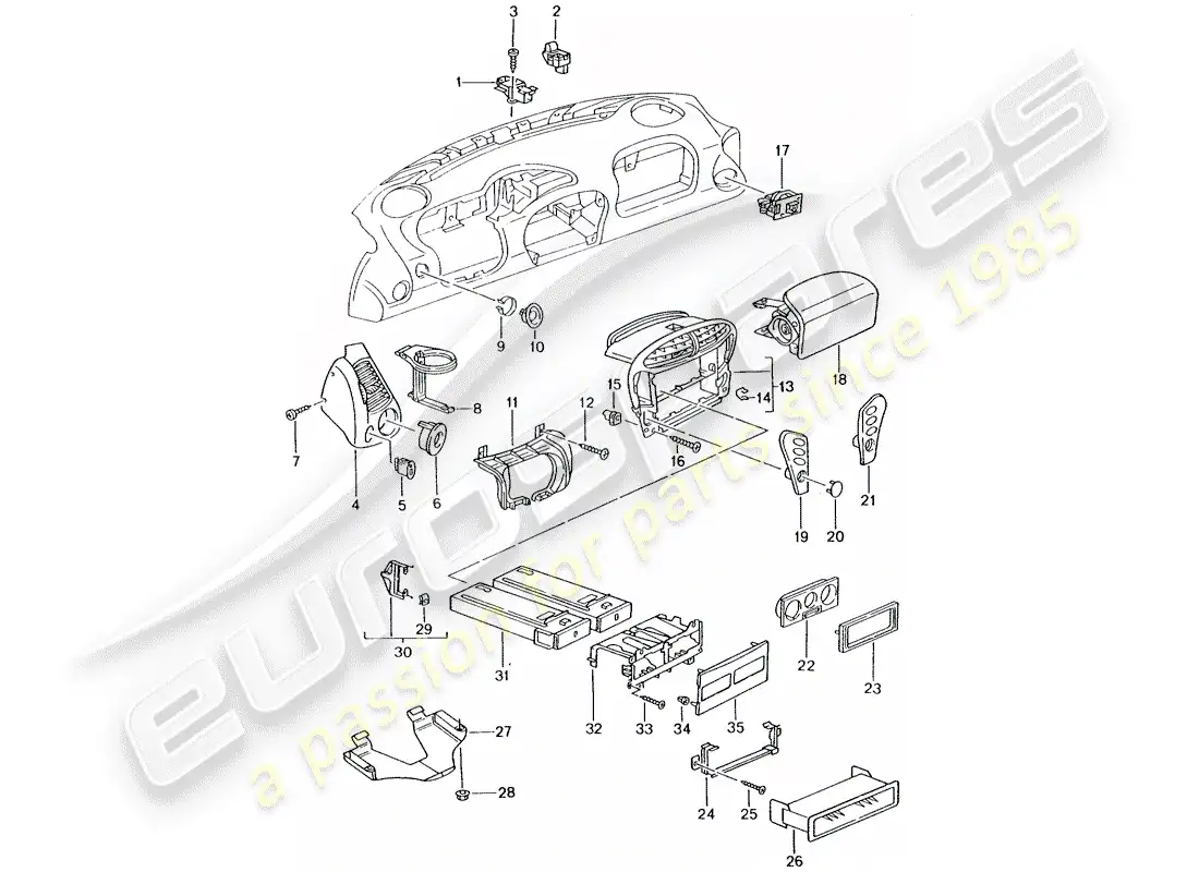 porsche 2004 (986 boxster) accessories - dash panel trim - d >> - mj 2002 parts diagram