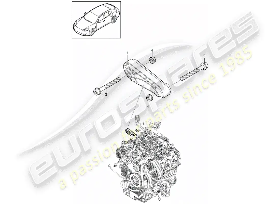 porsche 2013 (panamera 970) engine suspension parts diagram