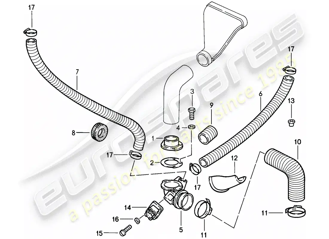 porsche 1985 (911) cooling air duct parts diagram
