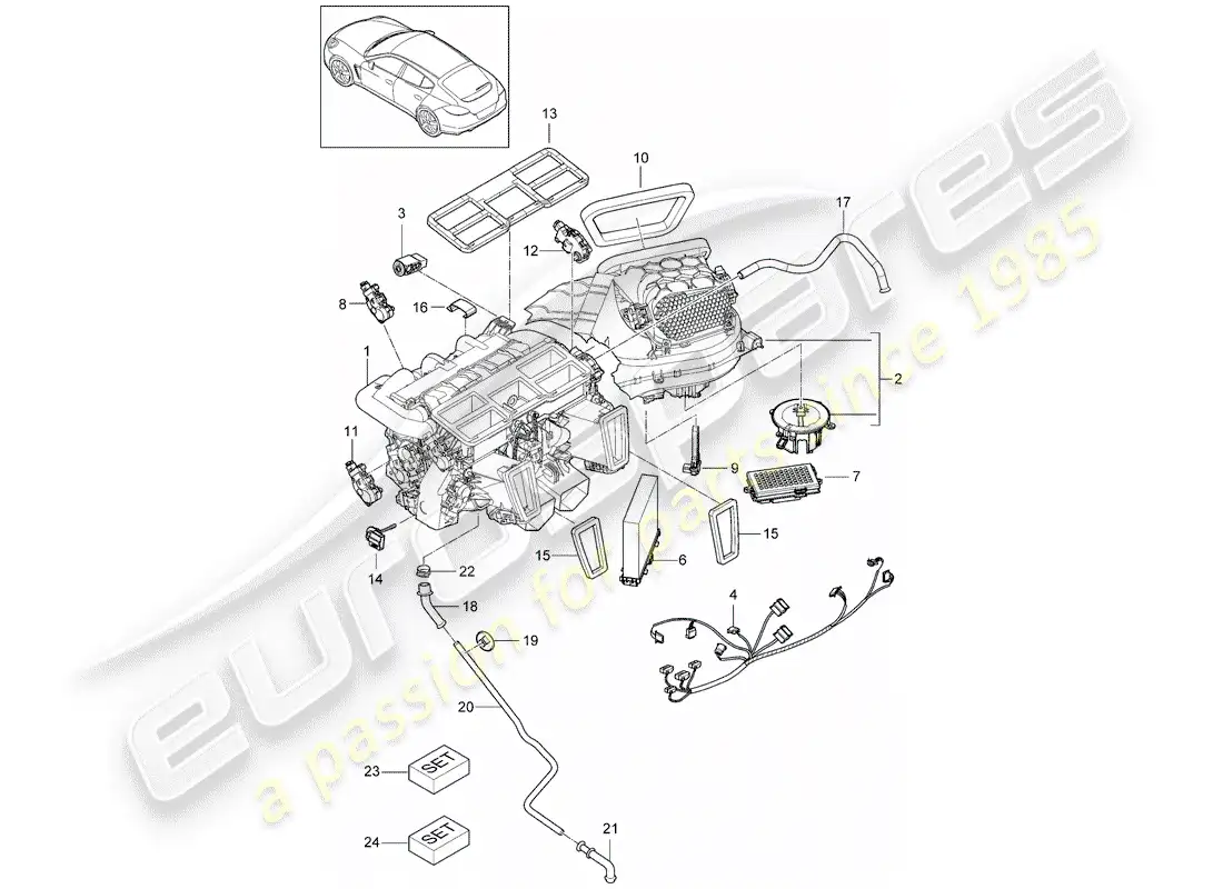 porsche 2015 (panamera 970) air conditioner parts diagram