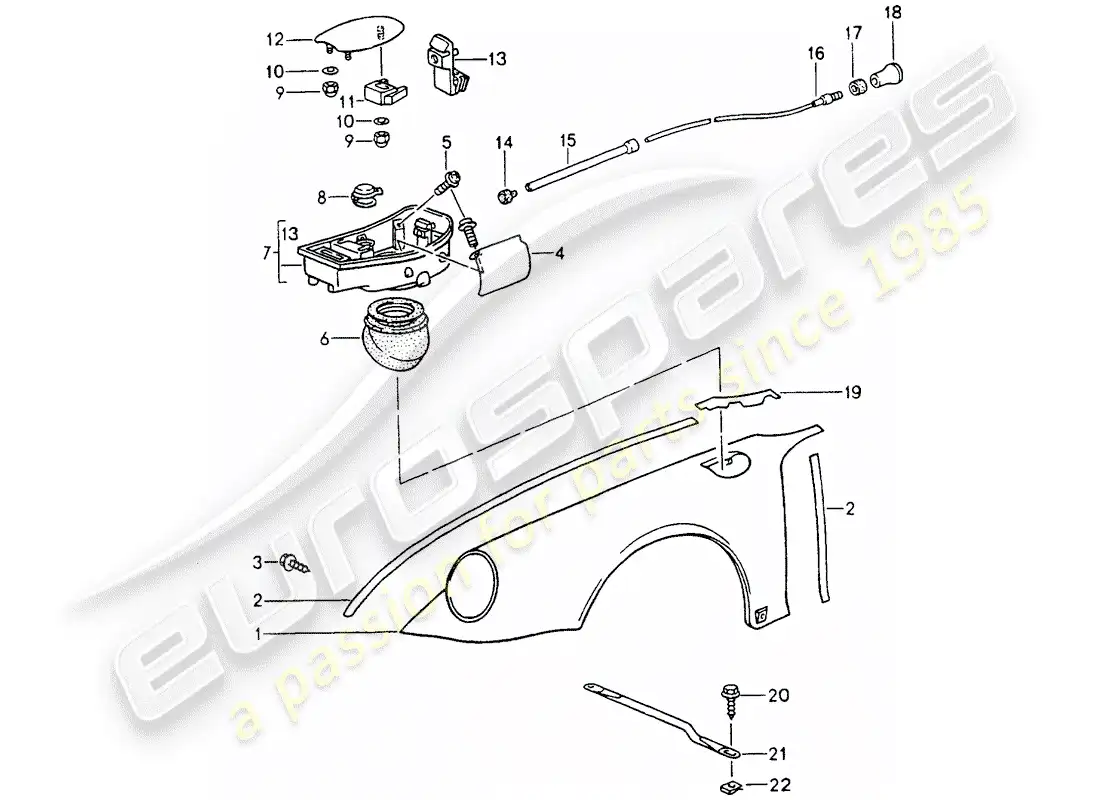 porsche 1990 (964) exterior panelling parts diagram