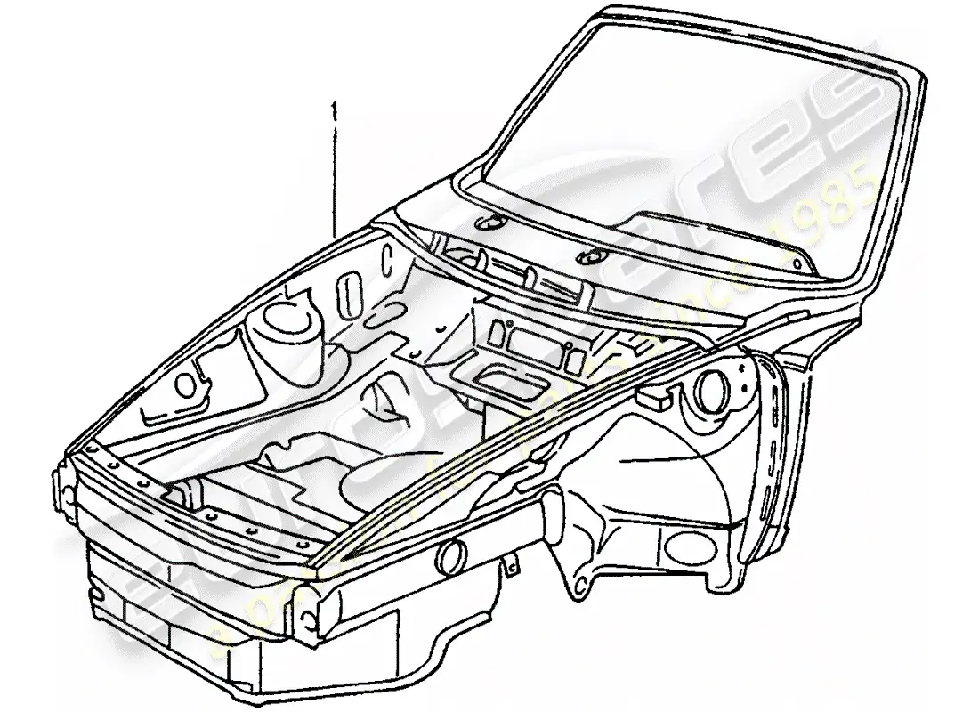 porsche 1990 (964) front end parts diagram