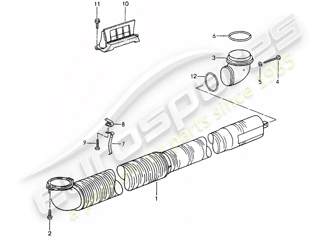 porsche 1989 (964) ventilation - heating system 2 parts diagram