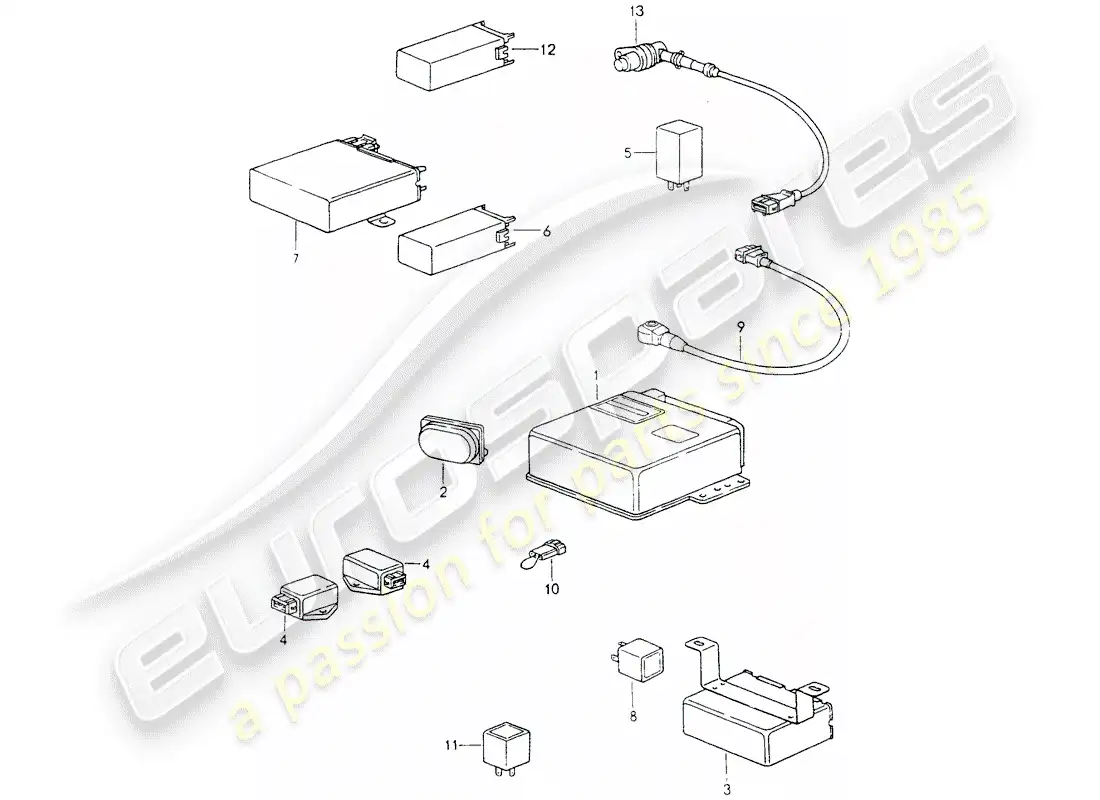 porsche 1990 (964) control units parts diagram