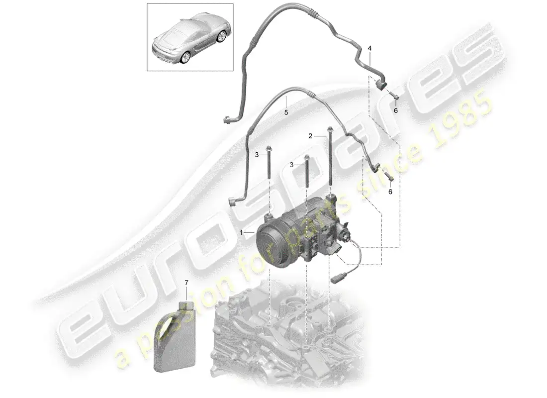 porsche 2016 (981 cayman gt4) compressor part diagram