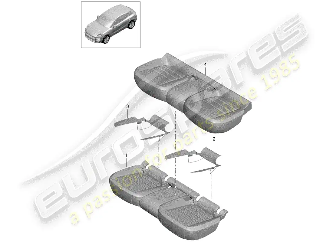 porsche 2020 (macan) foam part part diagram