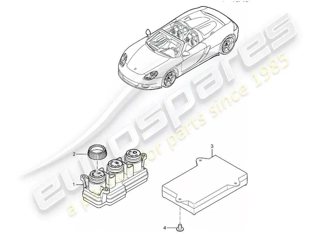 porsche 2006 (carrera gt) operating unit - heater - air conditioner parts diagram