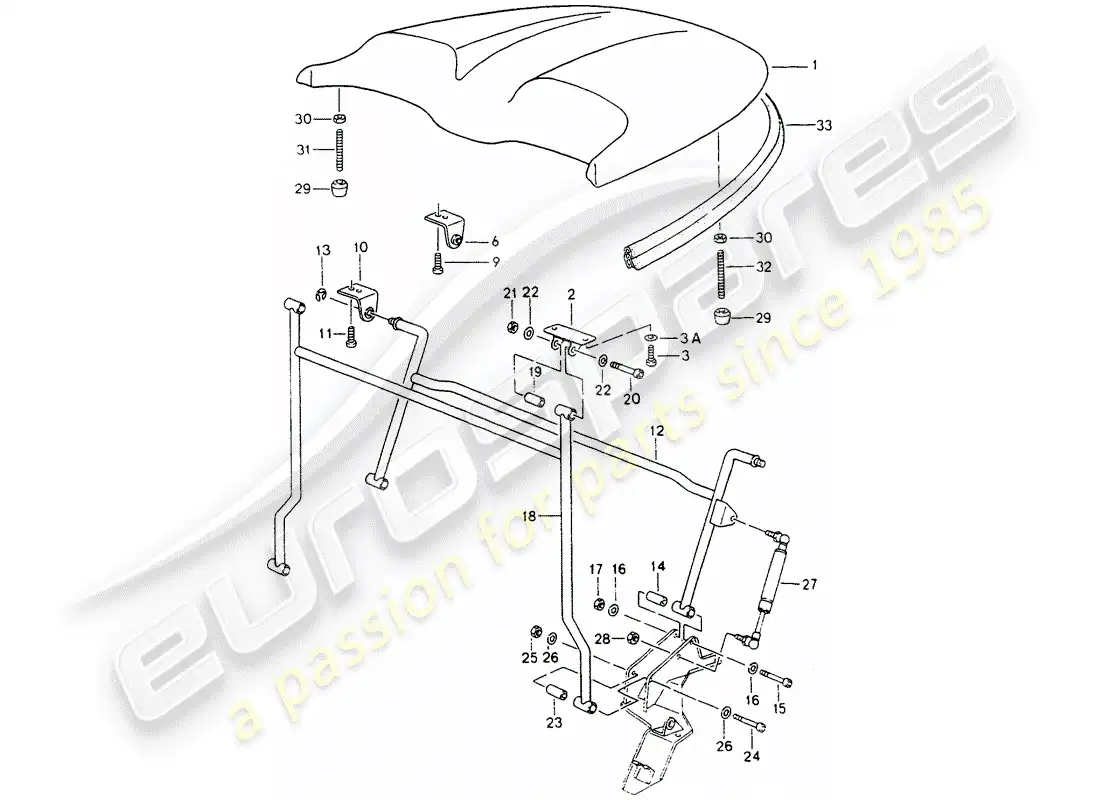 porsche 1990 (964) rear covering parts diagram