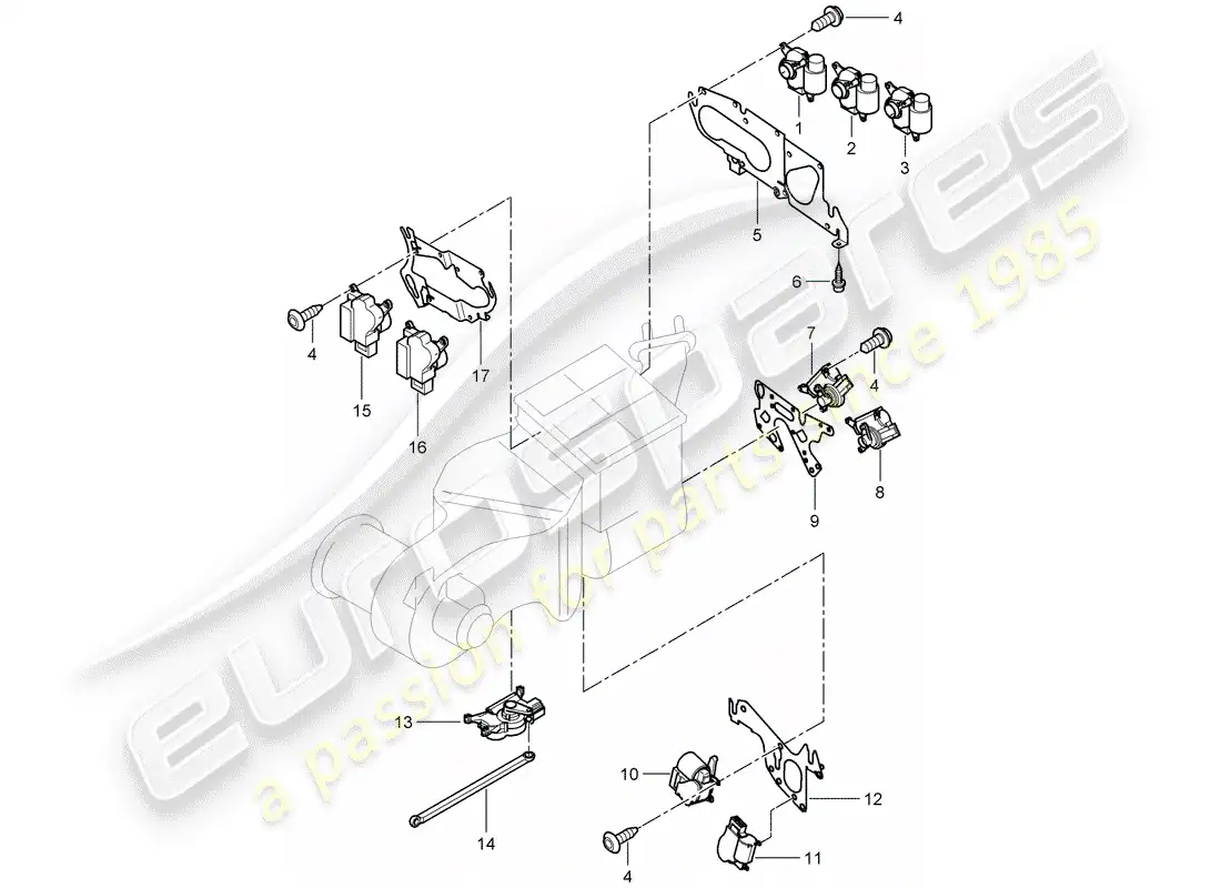 porsche 2007 (cayenne e1 9pa) motor for adjustment parts diagram