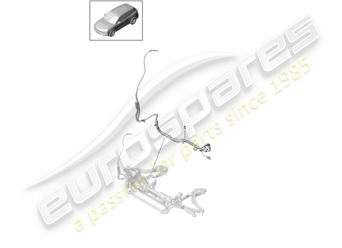 porsche 2022 (cayenne e3 9ya/9yb) wiring looms steering gear part diagram