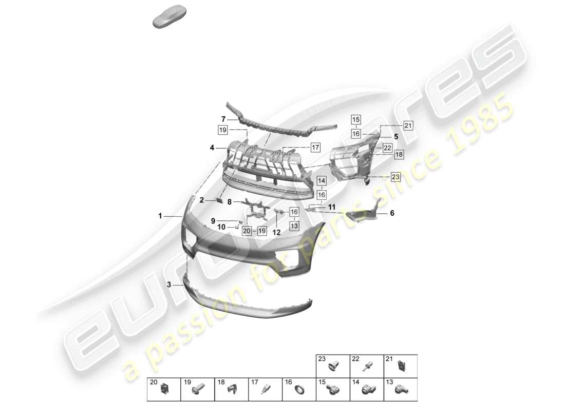 porsche 2025 (macan-e) bumper front part diagram