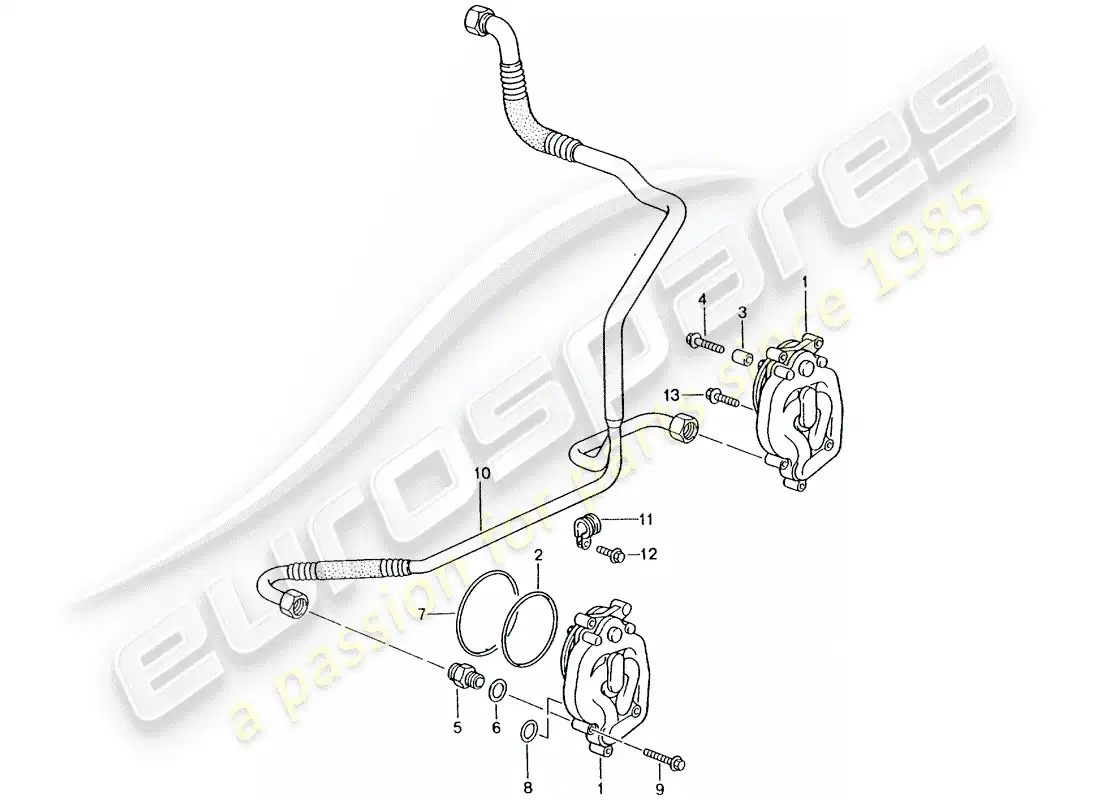 porsche 2001 (996 turbo / gt2) oil supply - return line parts diagram