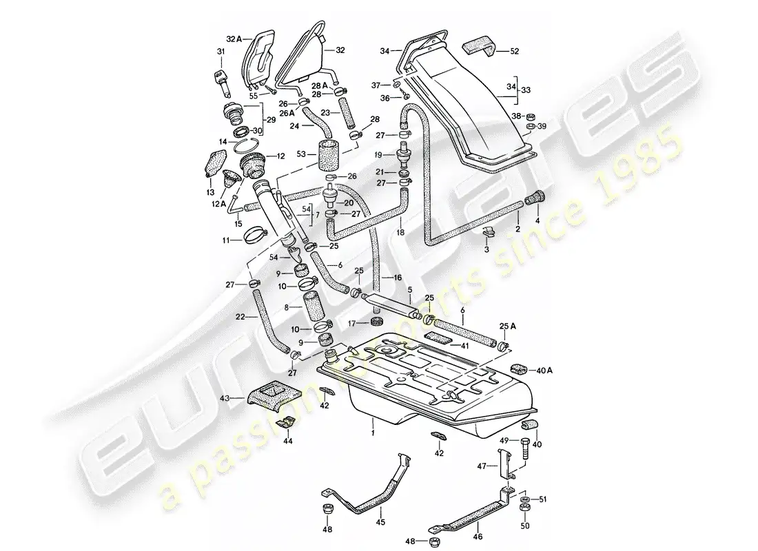 porsche 1984 (944) fuel tank parts diagram