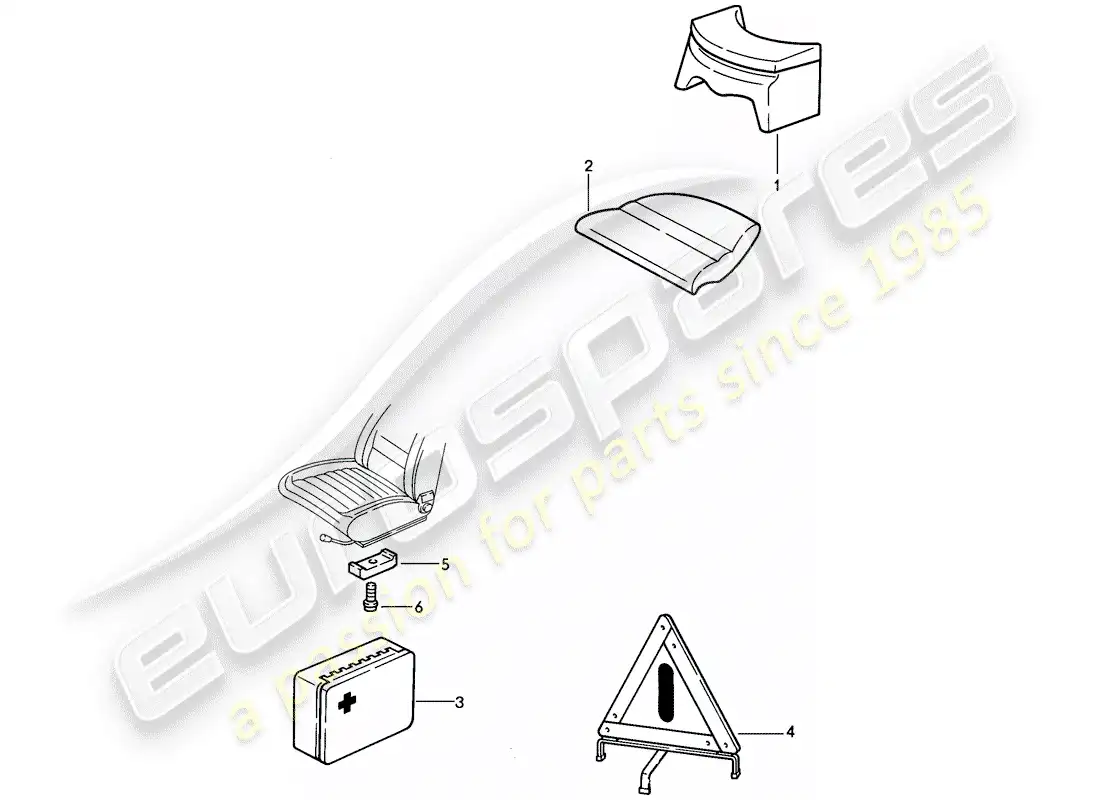 porsche 1984 (911) accessories - child seat - vehicle cover parts diagram