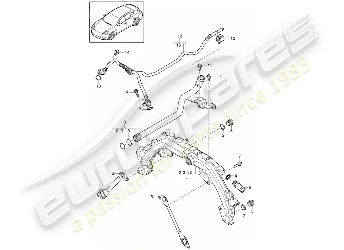 porsche 2011 (panamera 970) water cooling 1 parts diagram