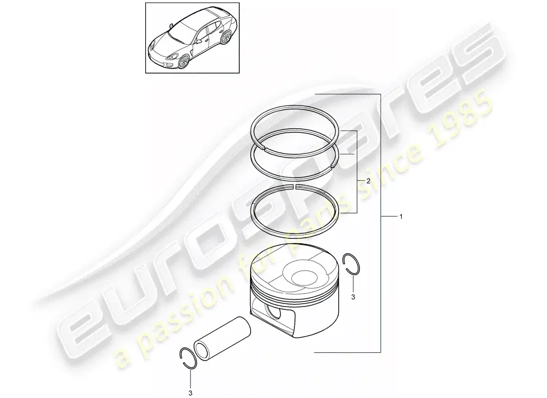 porsche 2011 (panamera 970) piston parts diagram
