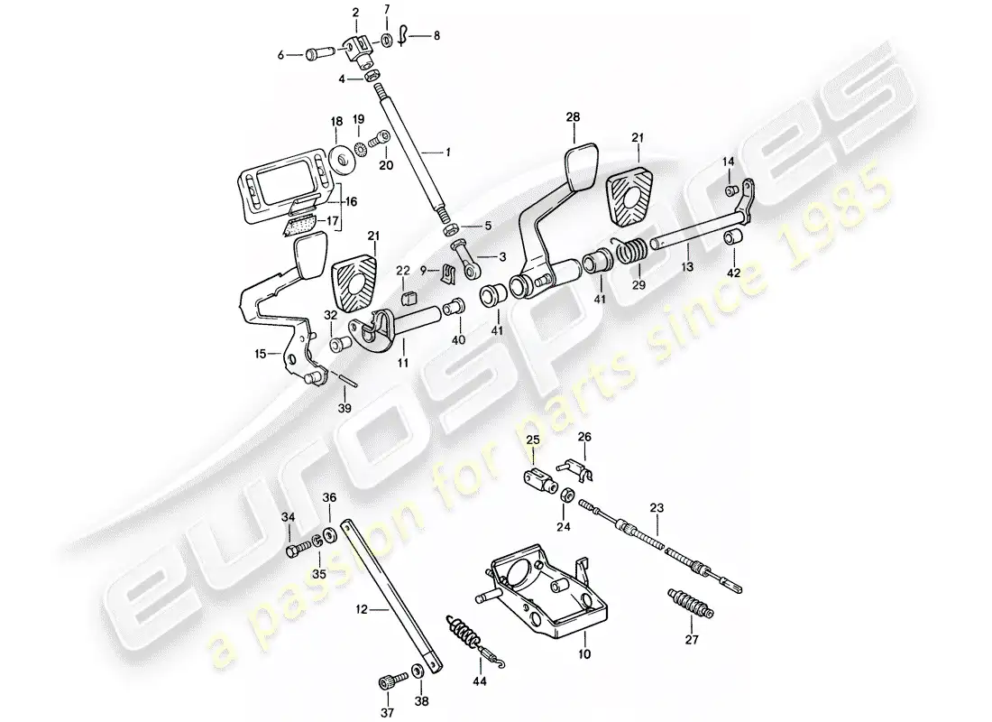 porsche 1988 (911) pedals - d >> - mj 1988 parts diagram