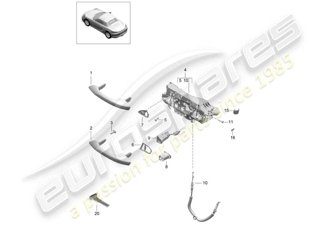 a part diagram from the porsche boxster parts catalogue