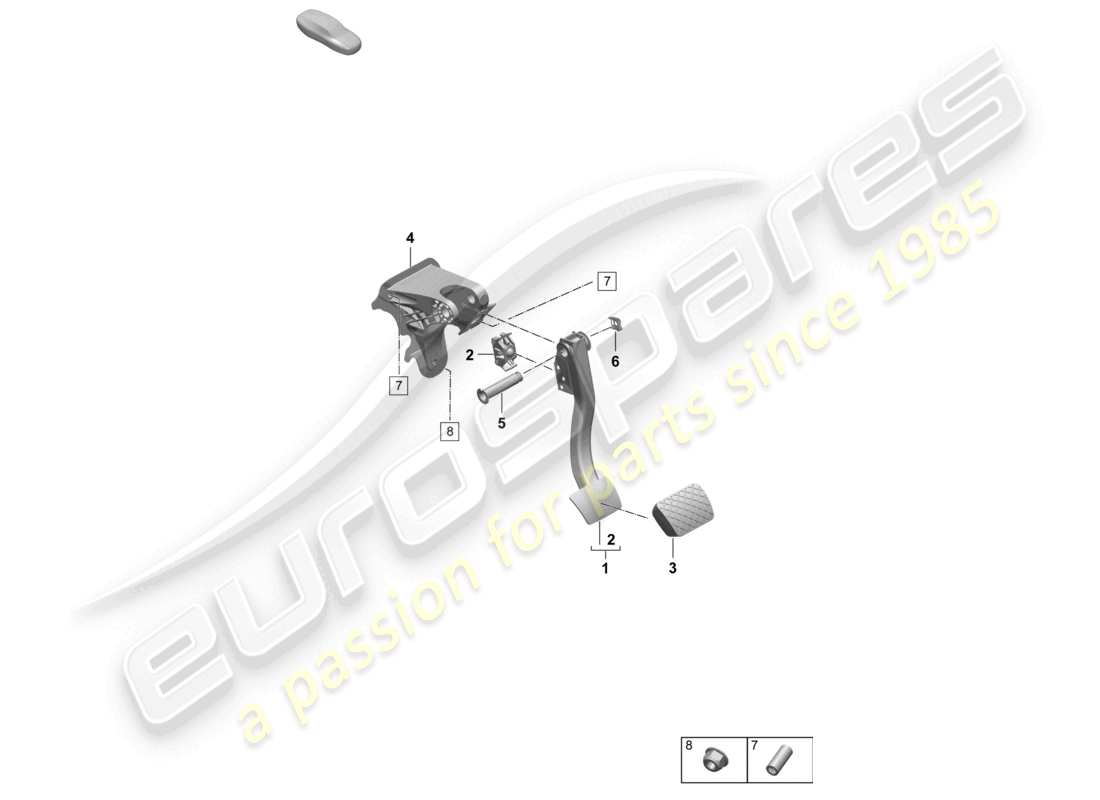 porsche 2025 (macan-e) brake pedal part diagram