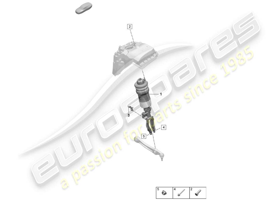 porsche 2025 (macan-e) air suspension suspension strut complete parts diagram
