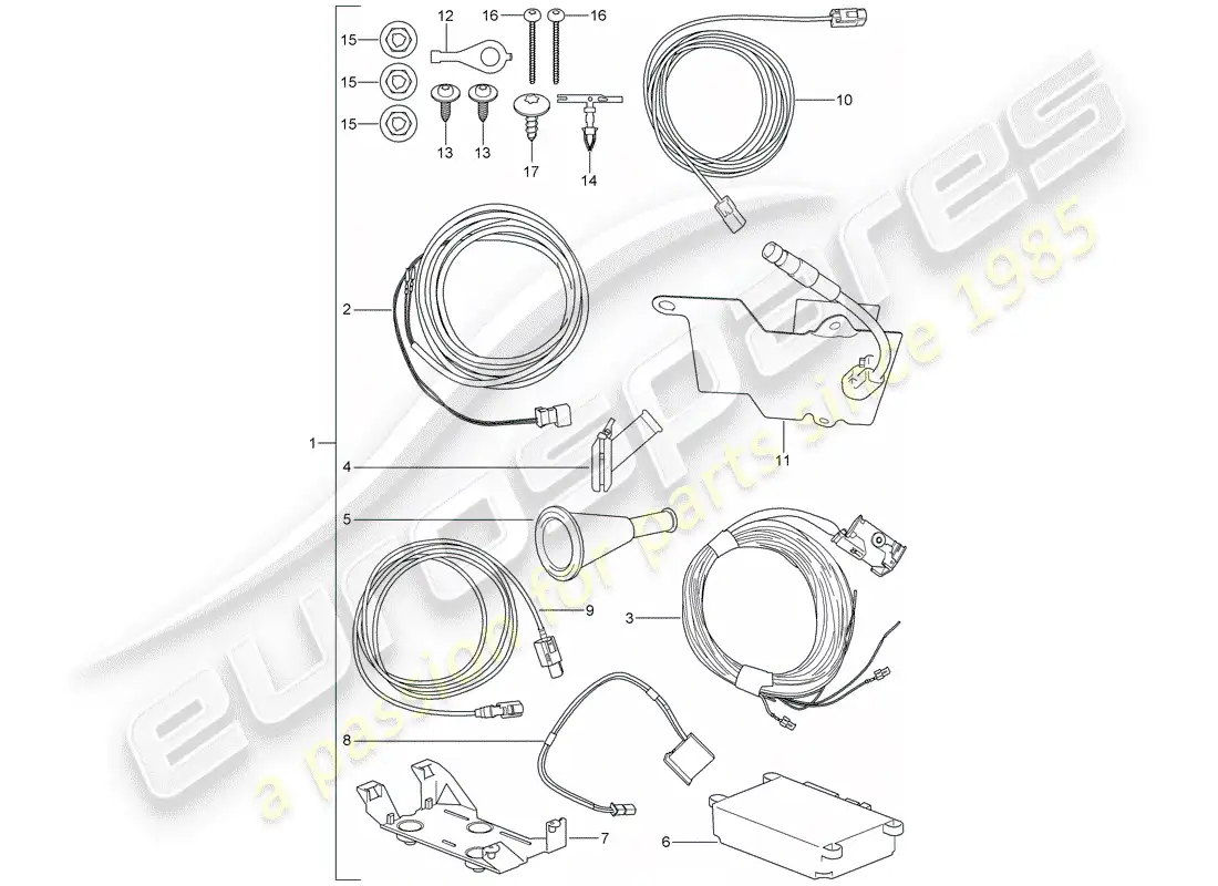 porsche 2013 (tequipment cayenne) installation kit parts diagram