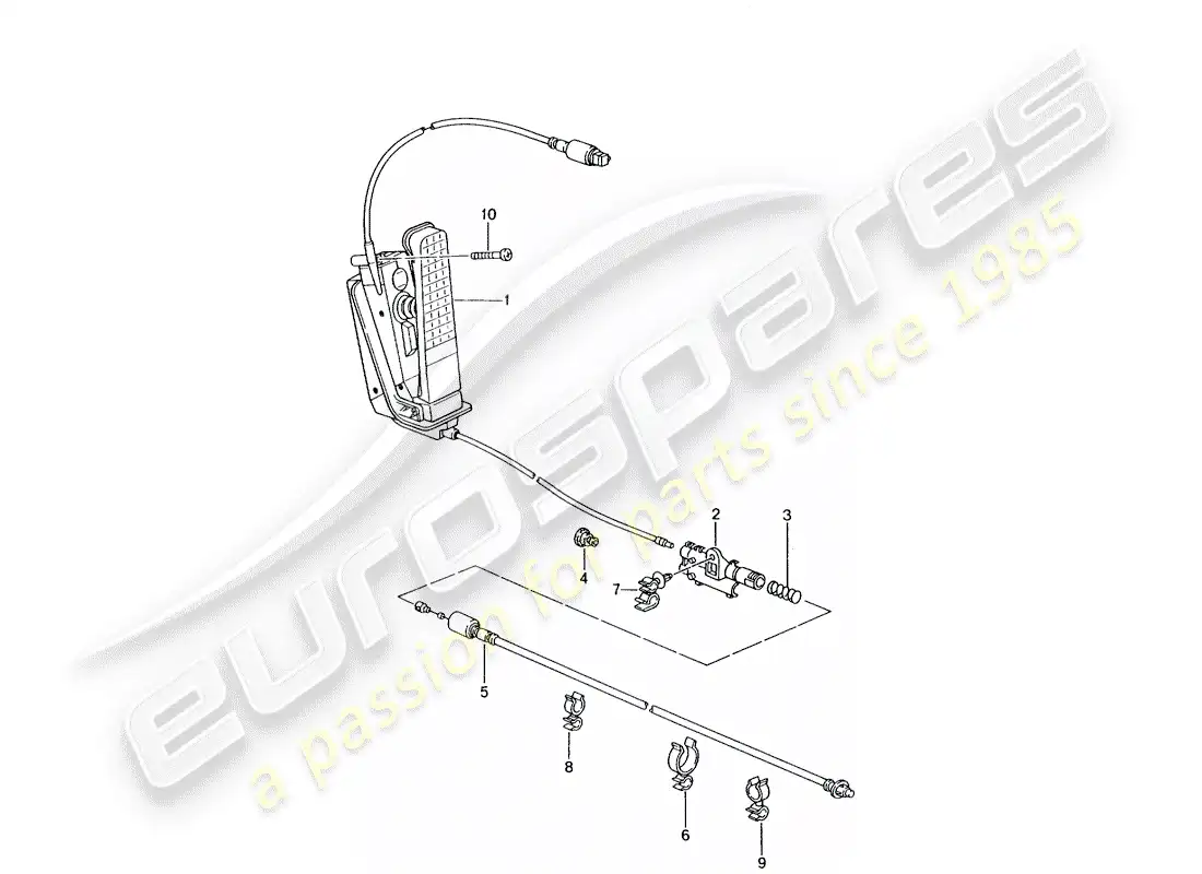 porsche 2004 (996 gt3) pedals - throttle control parts diagram
