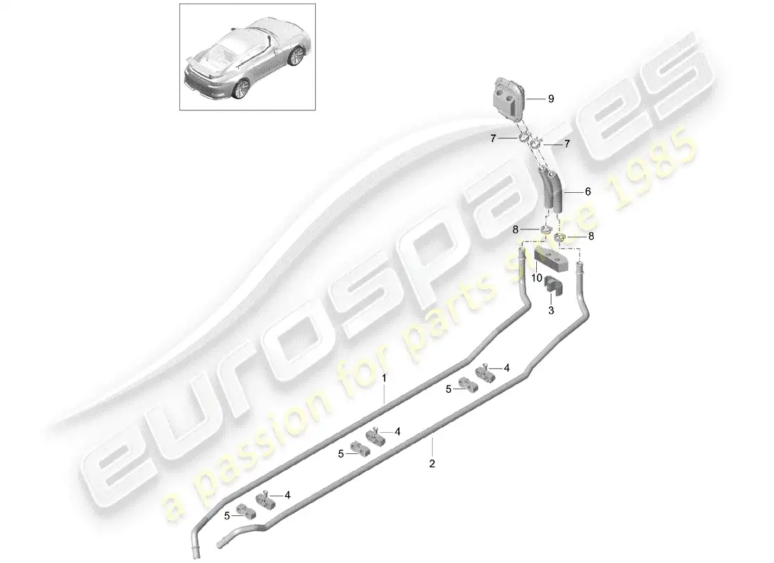 porsche 2016 (991-1 r/gt3/rs) heater parts diagram