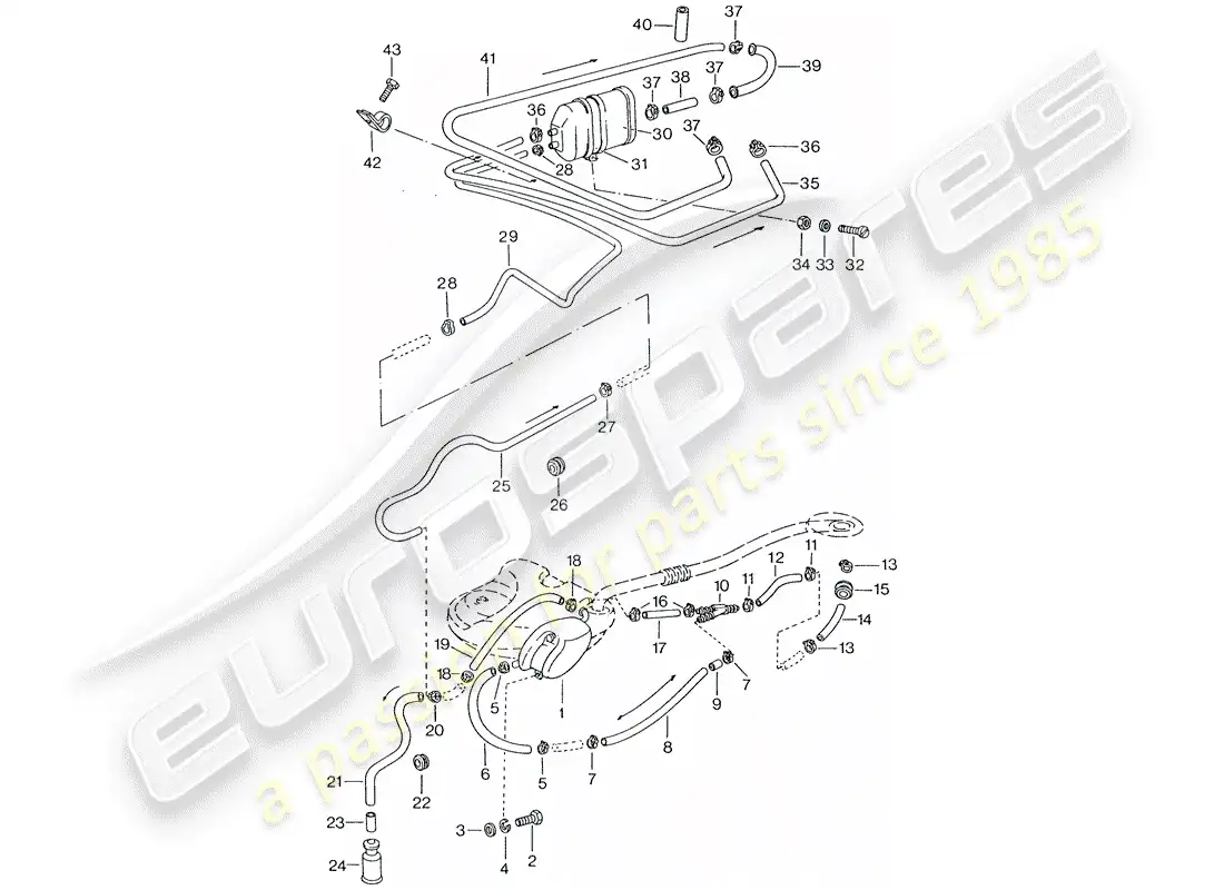 porsche 1974 (911) tank ventilation - d - mj 1975>> parts diagram