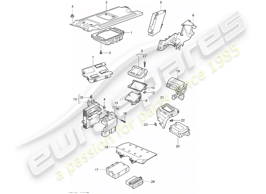 porsche 2007 (997-1) control units parts diagram