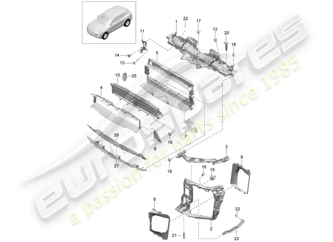 porsche 2017 (macan) bracket parts diagram
