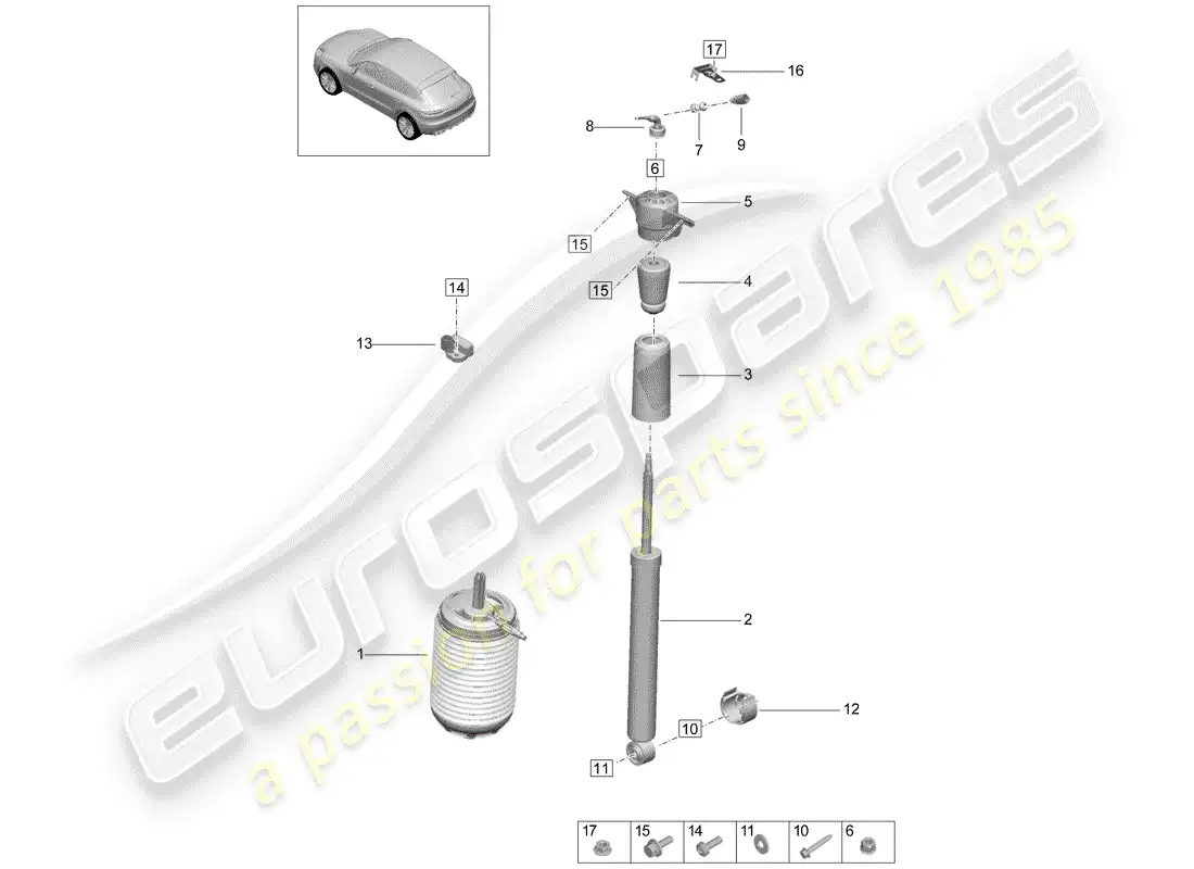 porsche 2020 (macan) air suspension part diagram
